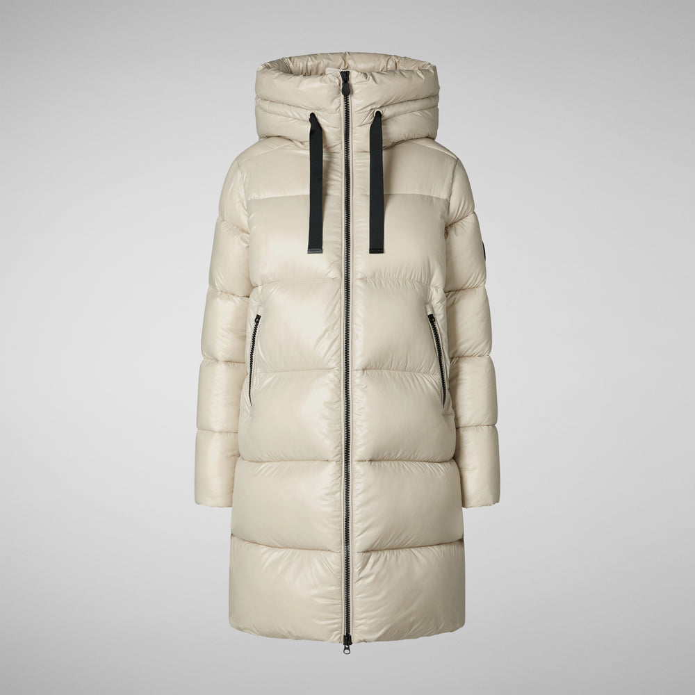Save the duck PIUMINO ANIMAL FREE CON CAPPUCCIO DONNA ISABEL RAINY BEIGE Prezzo Ridotto