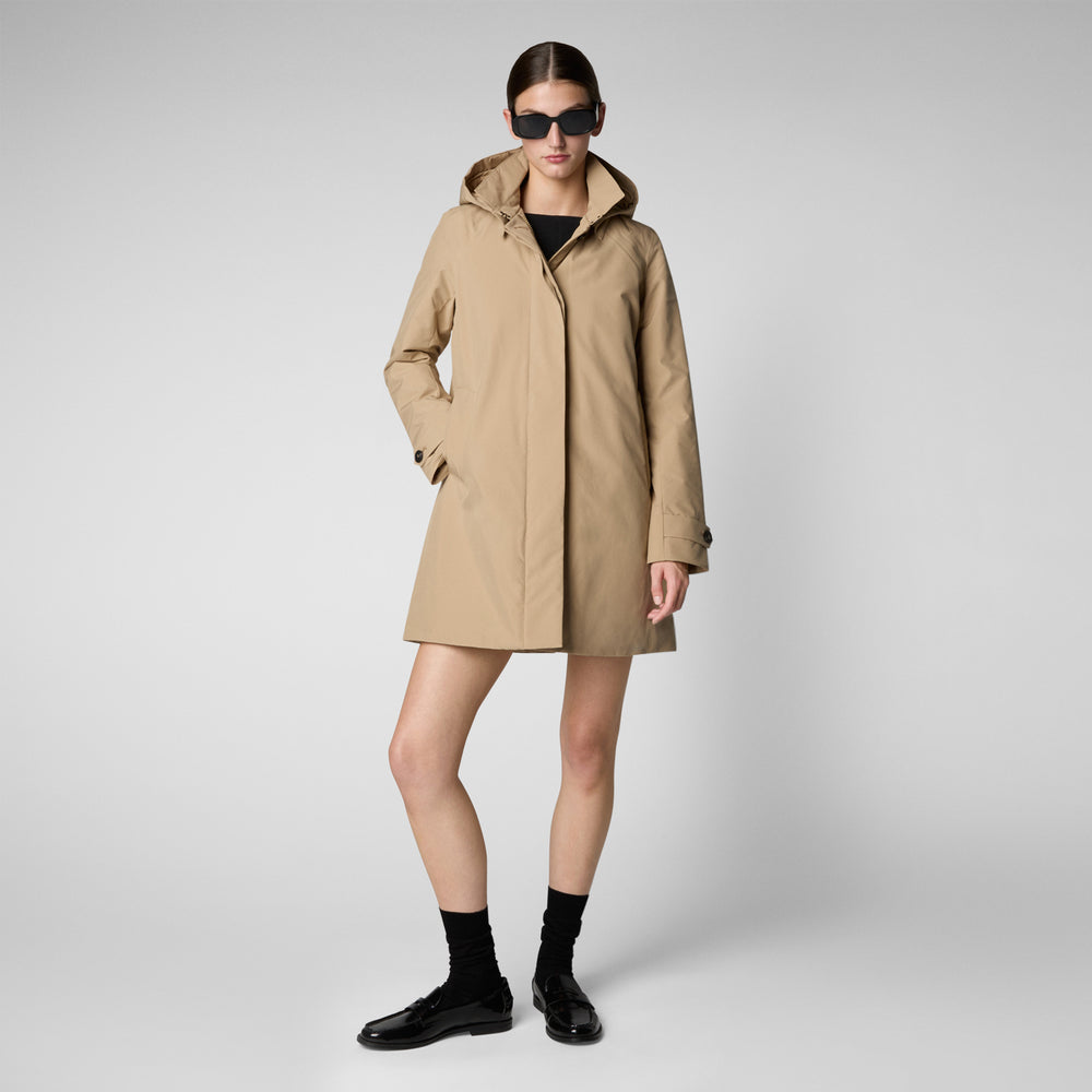 Save the duck CAPPOTTO CON CAPPUCCIO EMBIE STARDUST BEIGE Presa