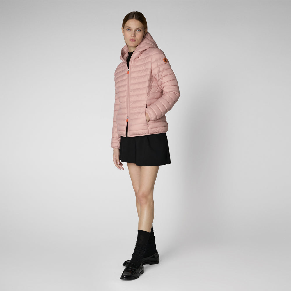 Save the duck Piumino animal free con cappuccio donna Daisy Rosa antico Online