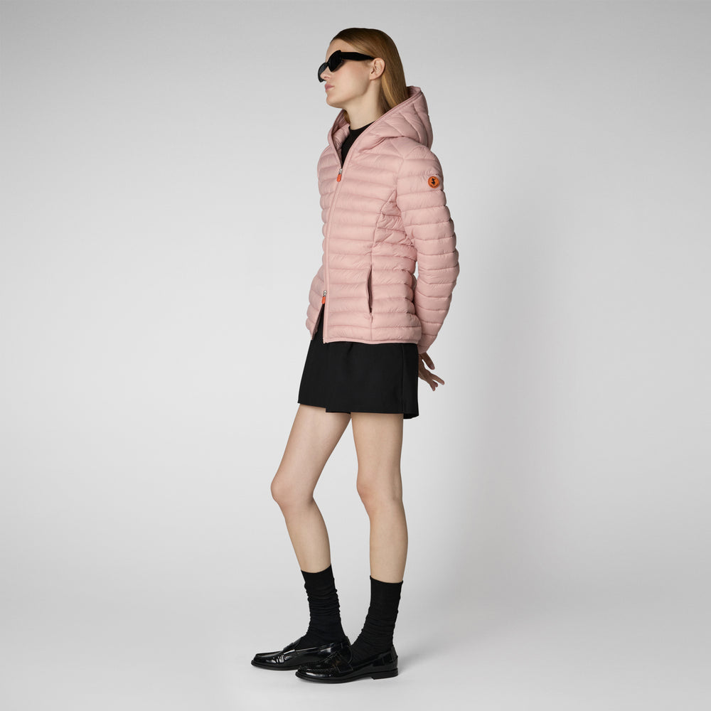 Save the duck Piumino animal free con cappuccio donna Daisy Rosa antico Online