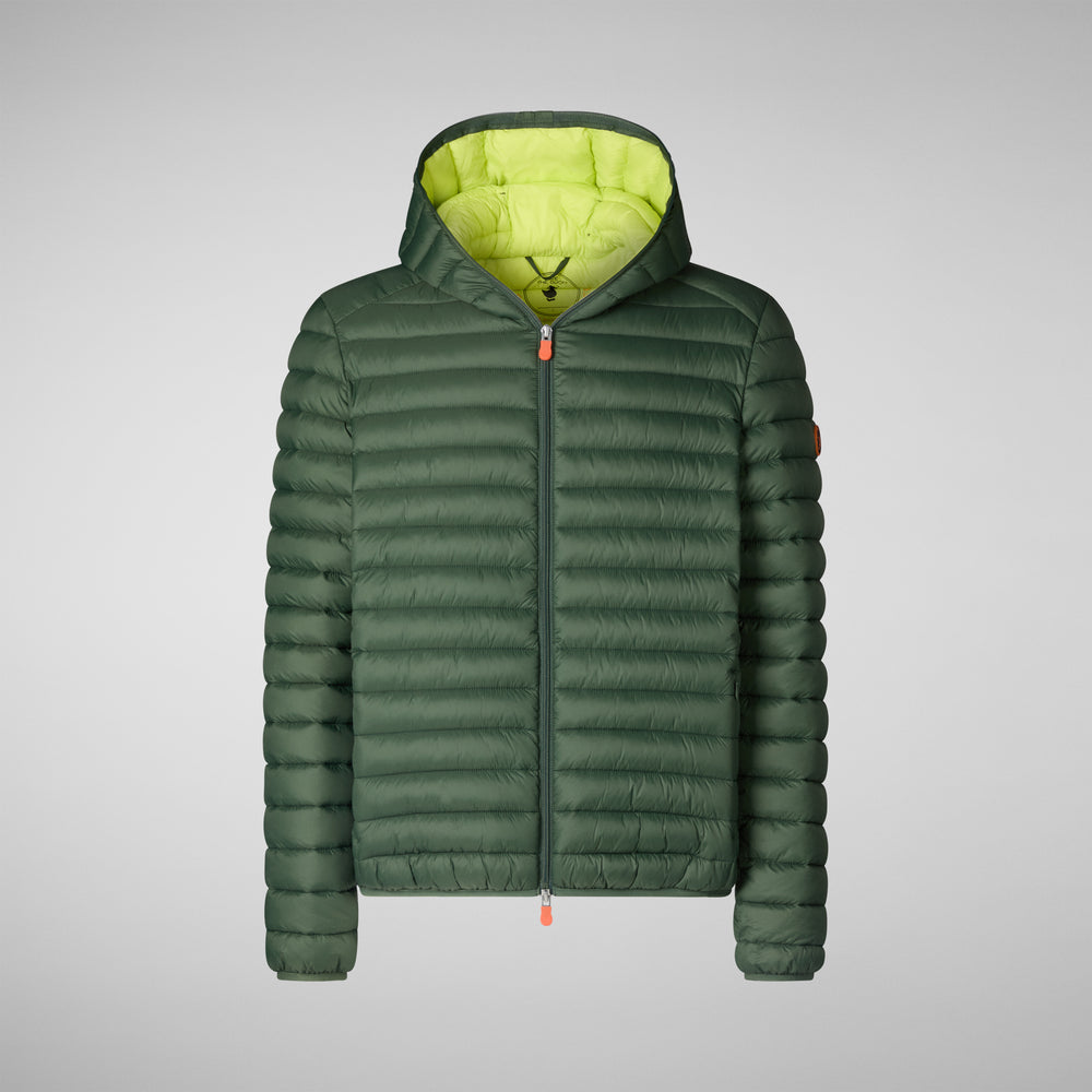 Save the duck PIUMINO ANIMAL FREE CON CAPPUCCIO UOMO DONALD VERDE TIMO 2025