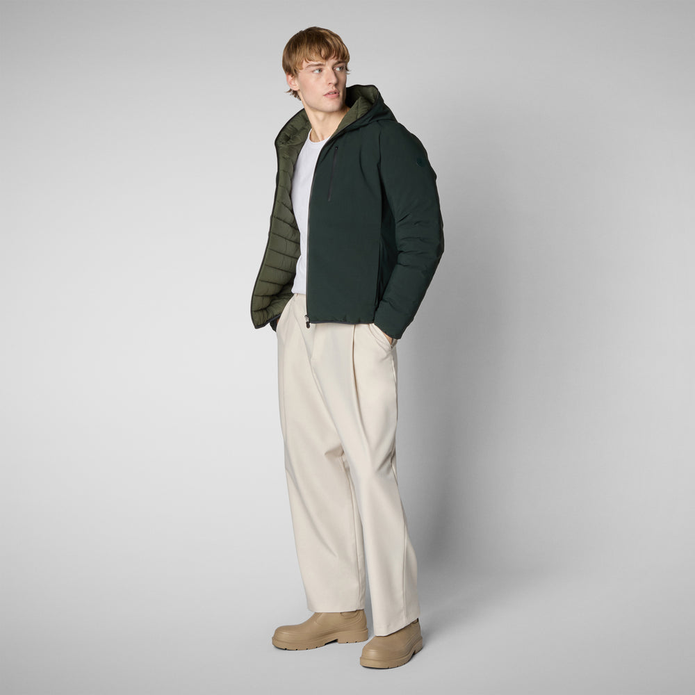 Save the duck MAN'S ANIMAL FREE PUFFER JACKET EZRA VERDE NERO Pezzi Unici