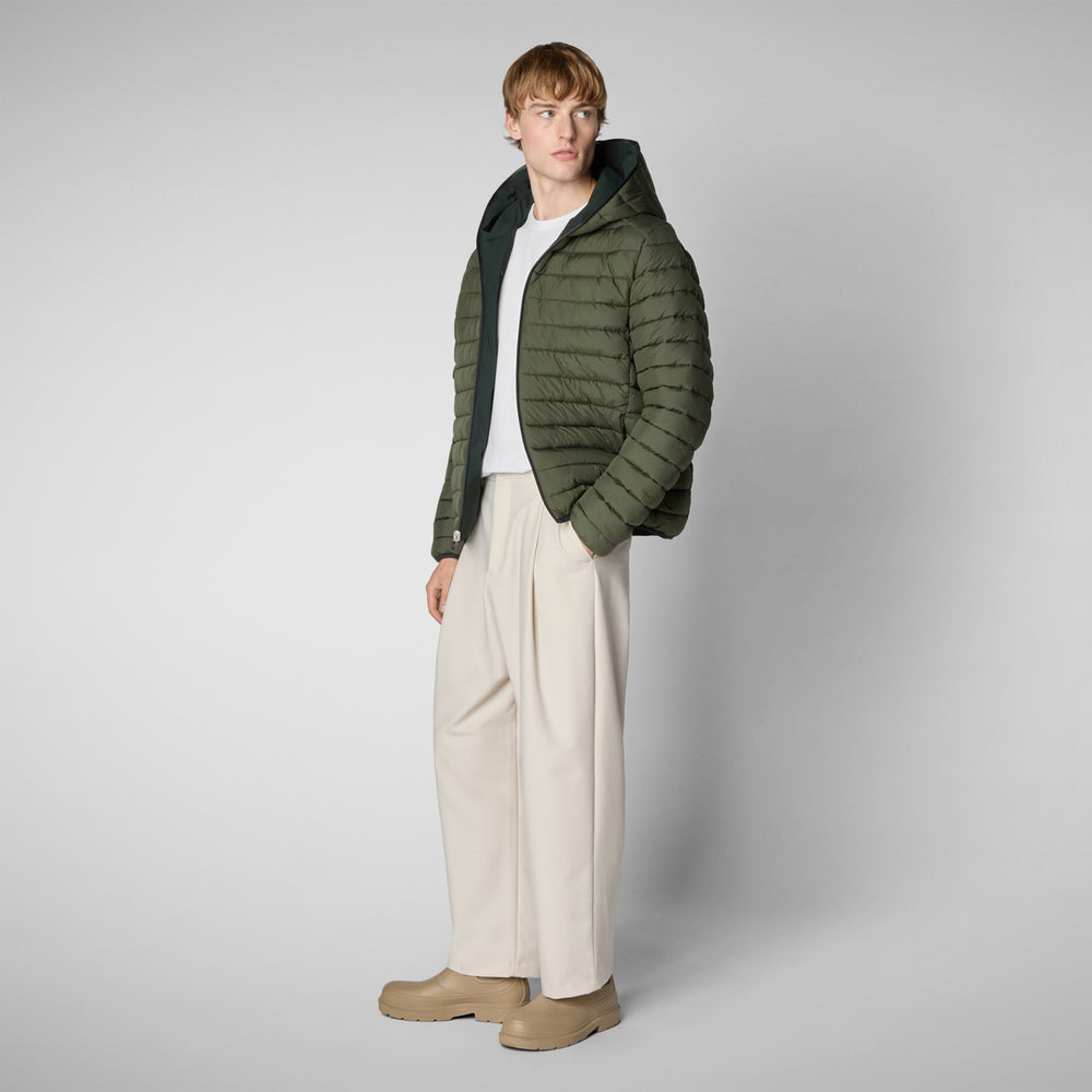 Save the duck MAN'S ANIMAL FREE PUFFER JACKET EZRA VERDE NERO Pezzi Unici