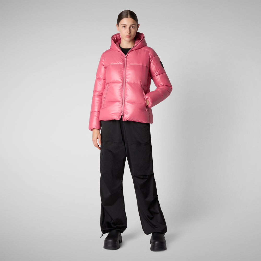 Save the duck PIUMINO ANIMAL FREE CON CAPPUCCIO DONNA LOIS ROSA Economico