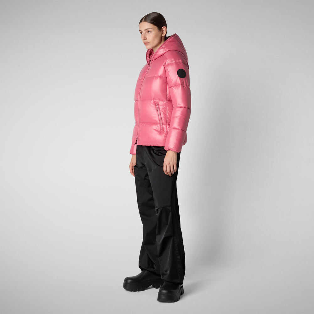 Save the duck PIUMINO ANIMAL FREE CON CAPPUCCIO DONNA LOIS ROSA Economico