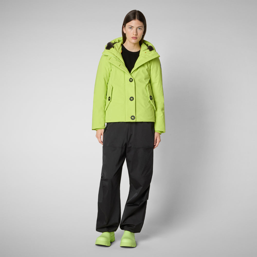 Save the duck PARKA DONNA CON CAPPUCCIO SHANON VERDE LIME Online