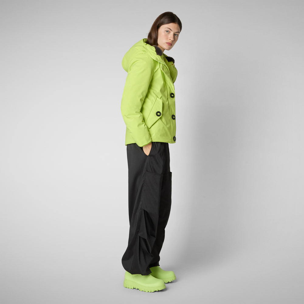 Save the duck PARKA DONNA CON CAPPUCCIO SHANON VERDE LIME Online