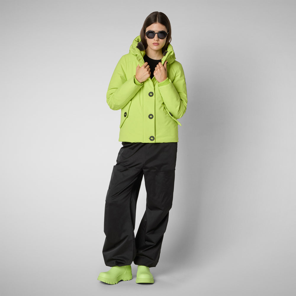 Save the duck PARKA DONNA CON CAPPUCCIO SHANON VERDE LIME Online