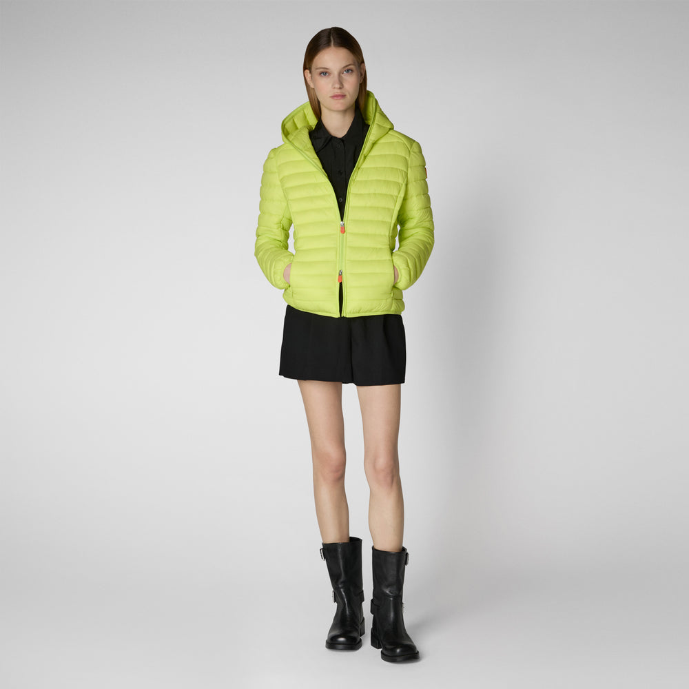 Save the duck PIUMINO ANIMAL FREE CON CAPPUCCIO DONNA DAISY VERDE LIME Saldi