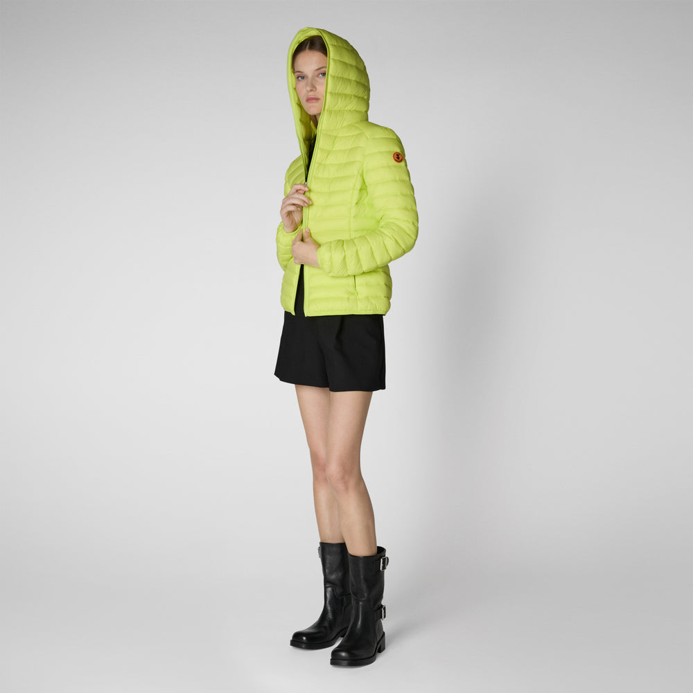 Save the duck PIUMINO ANIMAL FREE CON CAPPUCCIO DONNA DAISY VERDE LIME Saldi