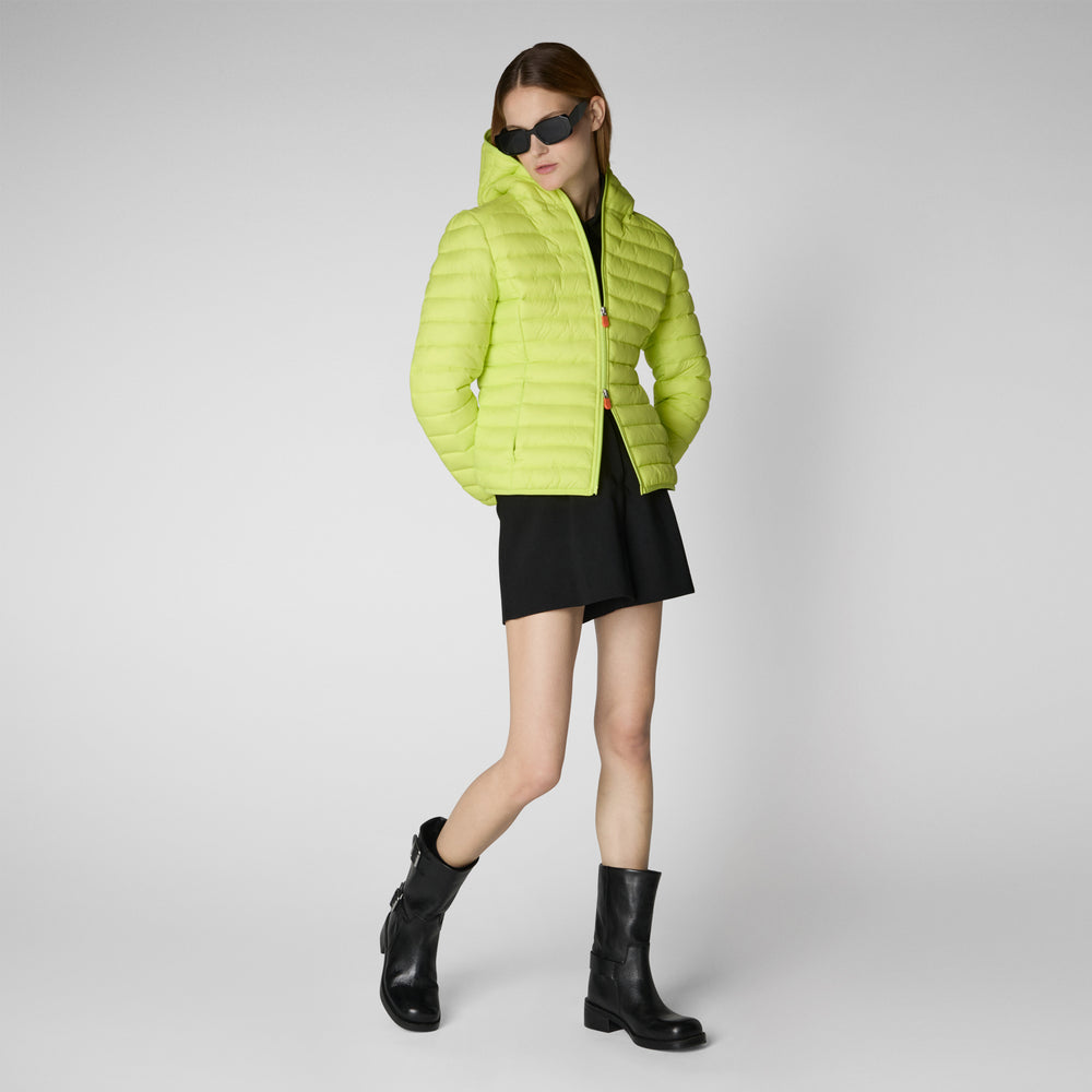 Save the duck PIUMINO ANIMAL FREE CON CAPPUCCIO DONNA DAISY VERDE LIME Saldi