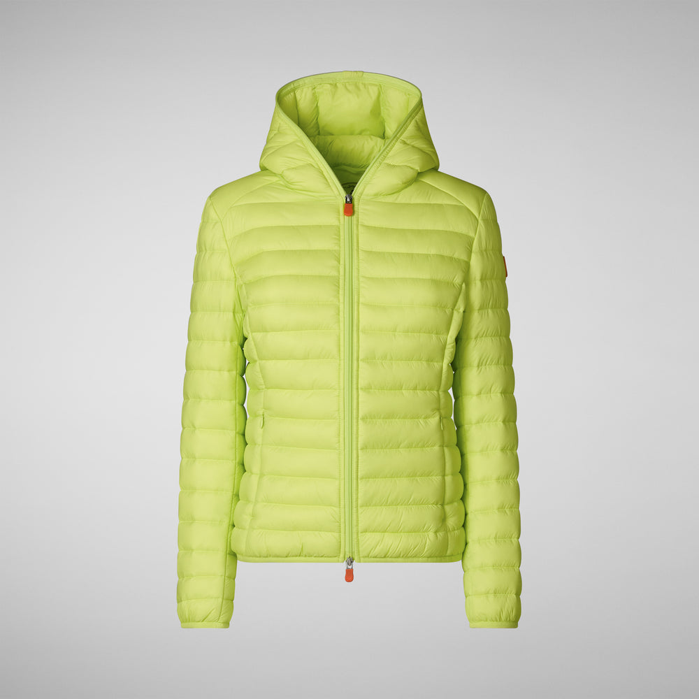 Save the duck PIUMINO ANIMAL FREE CON CAPPUCCIO DONNA DAISY VERDE LIME Saldi