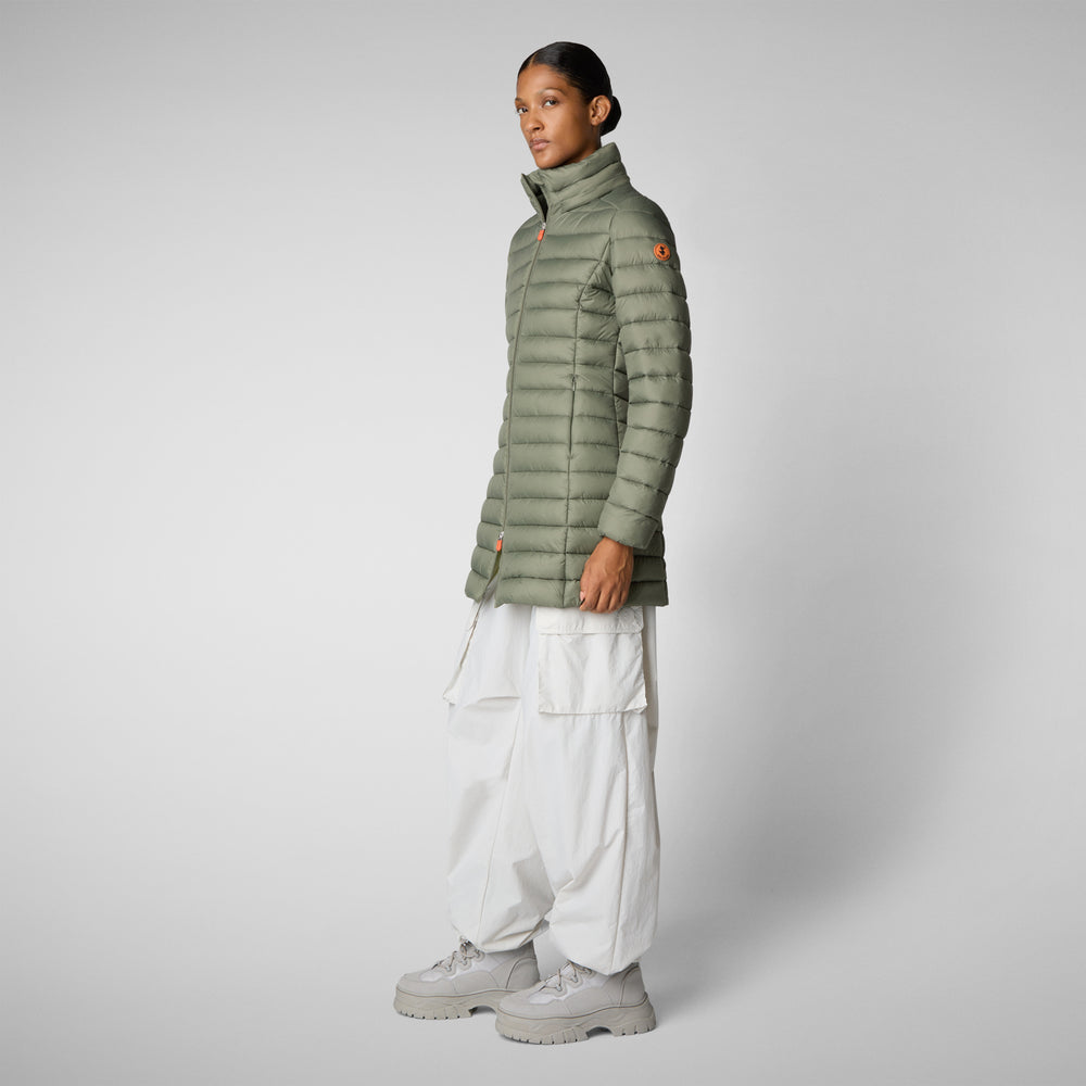 Save the duck PIUMINO ANIMAL FREE CON CAPPUCCIO DONNA CAROL VERDE PALUDE Vendite Flash