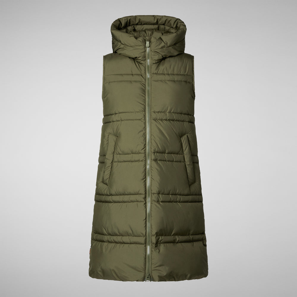 Save the duck GILET CON CAPPUCCIO DONNA JUDEE SHERWOOD GREEN In Saldo