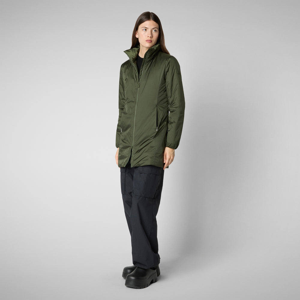 Save the duck CAPPOTTO CON CAPPUCCIO RHIA PINE GREEN Moda