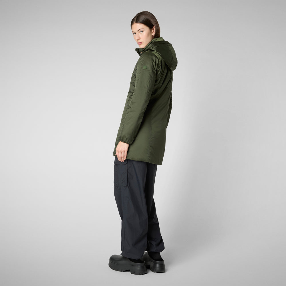 Save the duck CAPPOTTO CON CAPPUCCIO RHIA PINE GREEN Moda