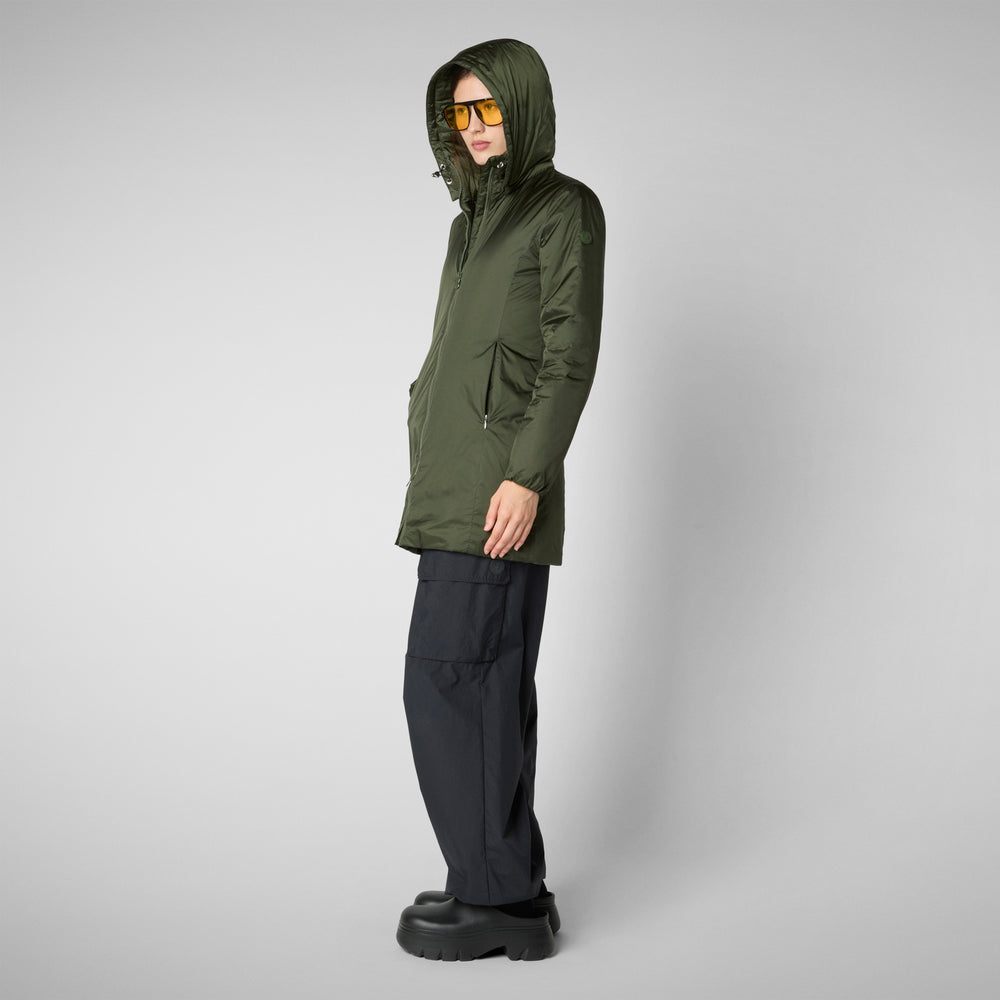 Save the duck CAPPOTTO CON CAPPUCCIO RHIA PINE GREEN Moda