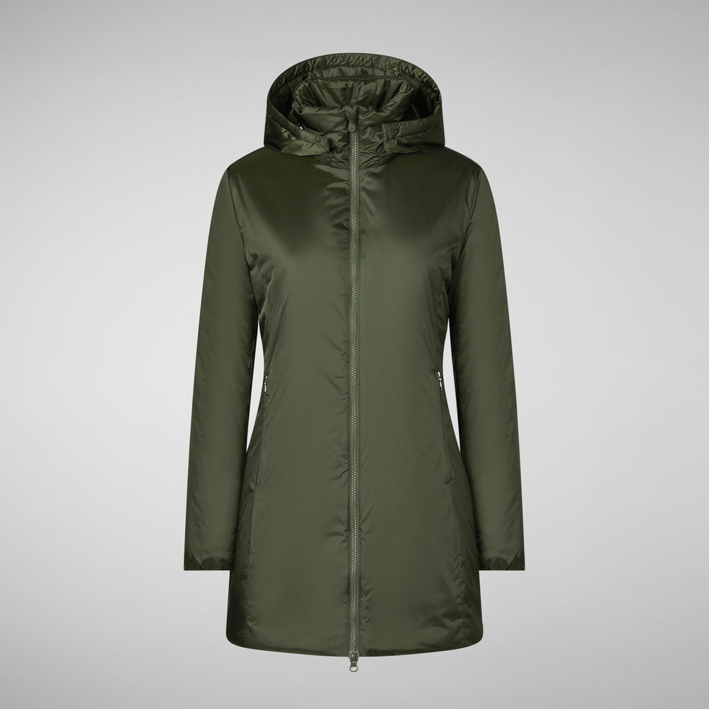 Save the duck CAPPOTTO CON CAPPUCCIO RHIA PINE GREEN Moda