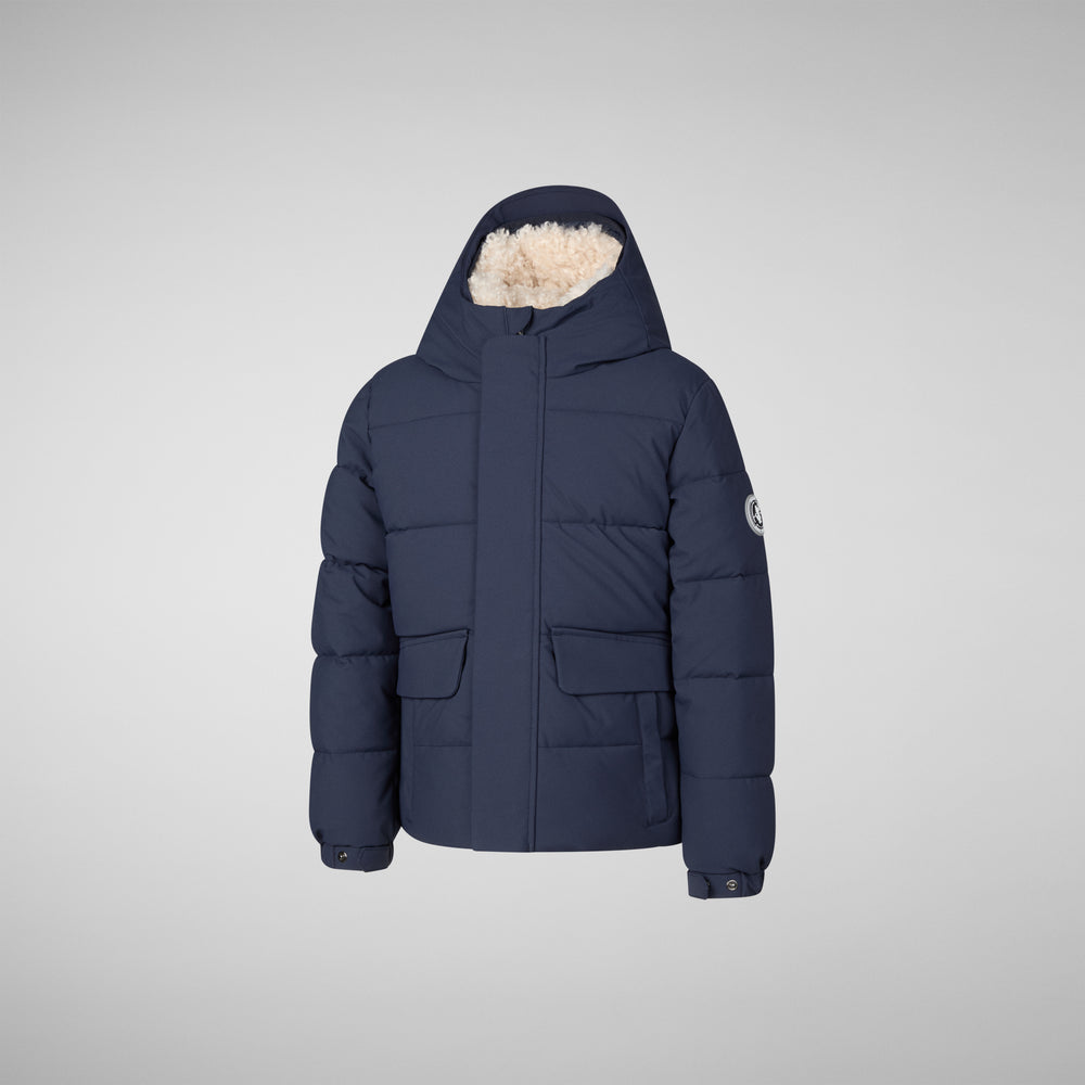 Save the duck PARKA CON CAPPUCCIO BAMBINO KLAUS NAVY BLU Spedizione Gratuita