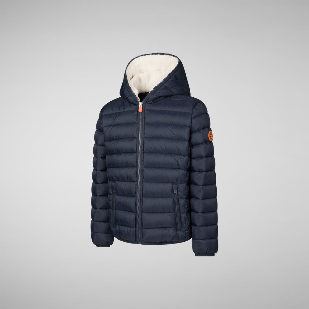 Save the duck PIUMINO ANIMAL FREE BAMBINO BLU FINNEGAN BLU NERO Pezzi Unici