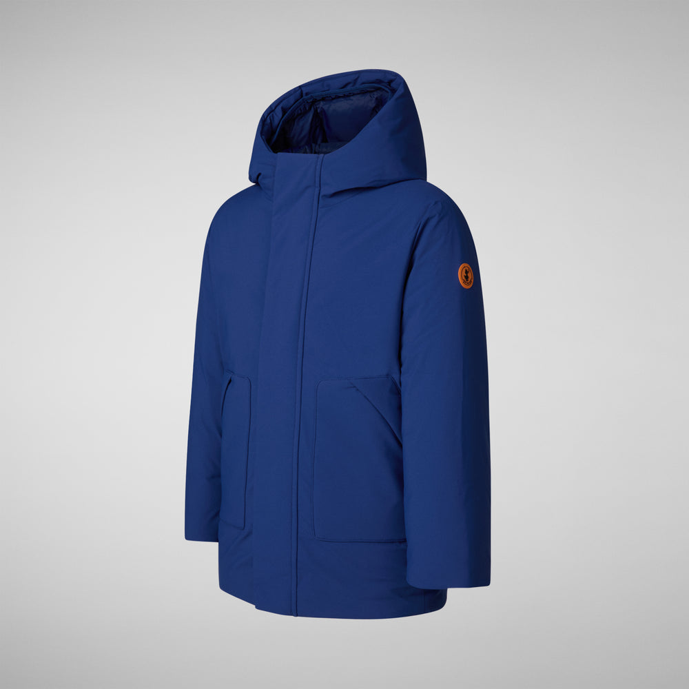 Save the duck PARKA CON CAPPUCCIO BAMBINO ALBI ECLIPSE BLU Qualità Garantita