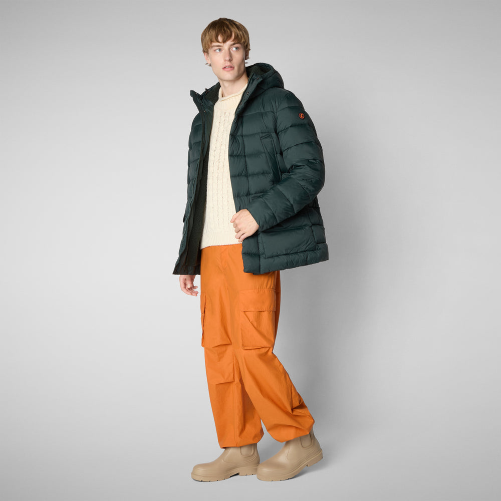 Save the duck PIUMINO ANIMAL FREE CON CAPPUCCIO UOMO LYLE VERDE NERO Acquista Ora