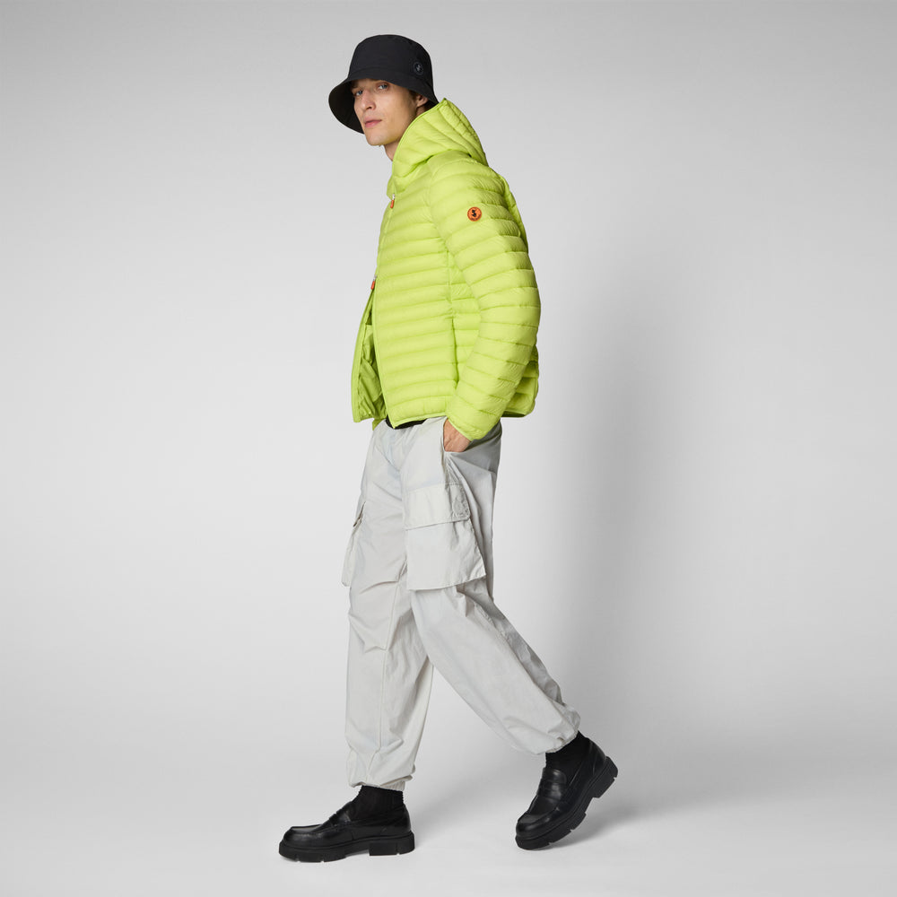 Save the duck PIUMINO ANIMAL FREE CON CAPPUCCIO UOMO DONALD VERDE LIME Prezzo Ridotto