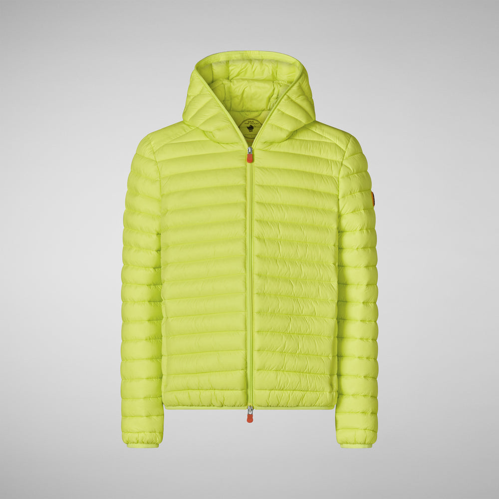 Save the duck PIUMINO ANIMAL FREE CON CAPPUCCIO UOMO DONALD VERDE LIME Prezzo Ridotto