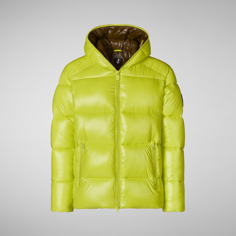 Save the duck PIUMINO ANIMAL FREE CON CAPPUCCIO UOMO EDGARD VERDE LIME Sottocosto