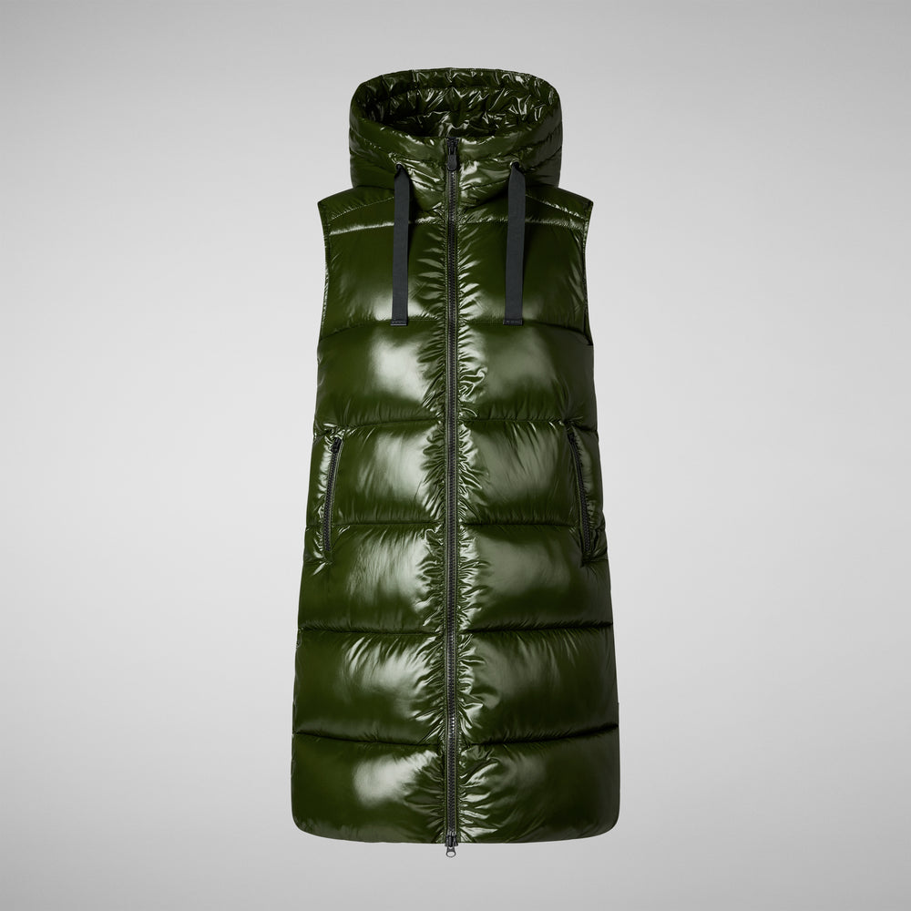 Save the duck GILET CON CAPPUCCIO DONNA IRIA VERDE BOSCO Offerte