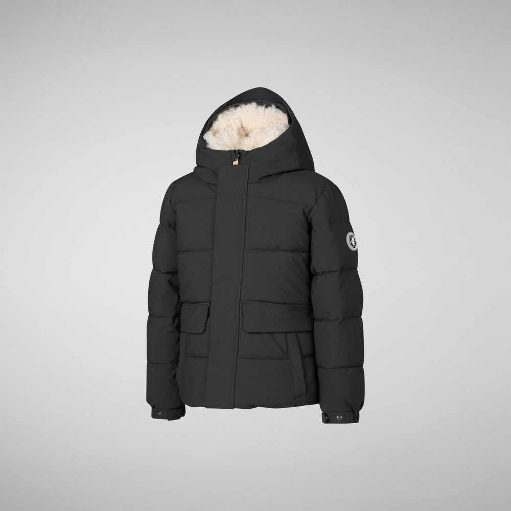 Save the duck PARKA CON CAPPUCCIO BAMBINO KLAUS NERO 2025