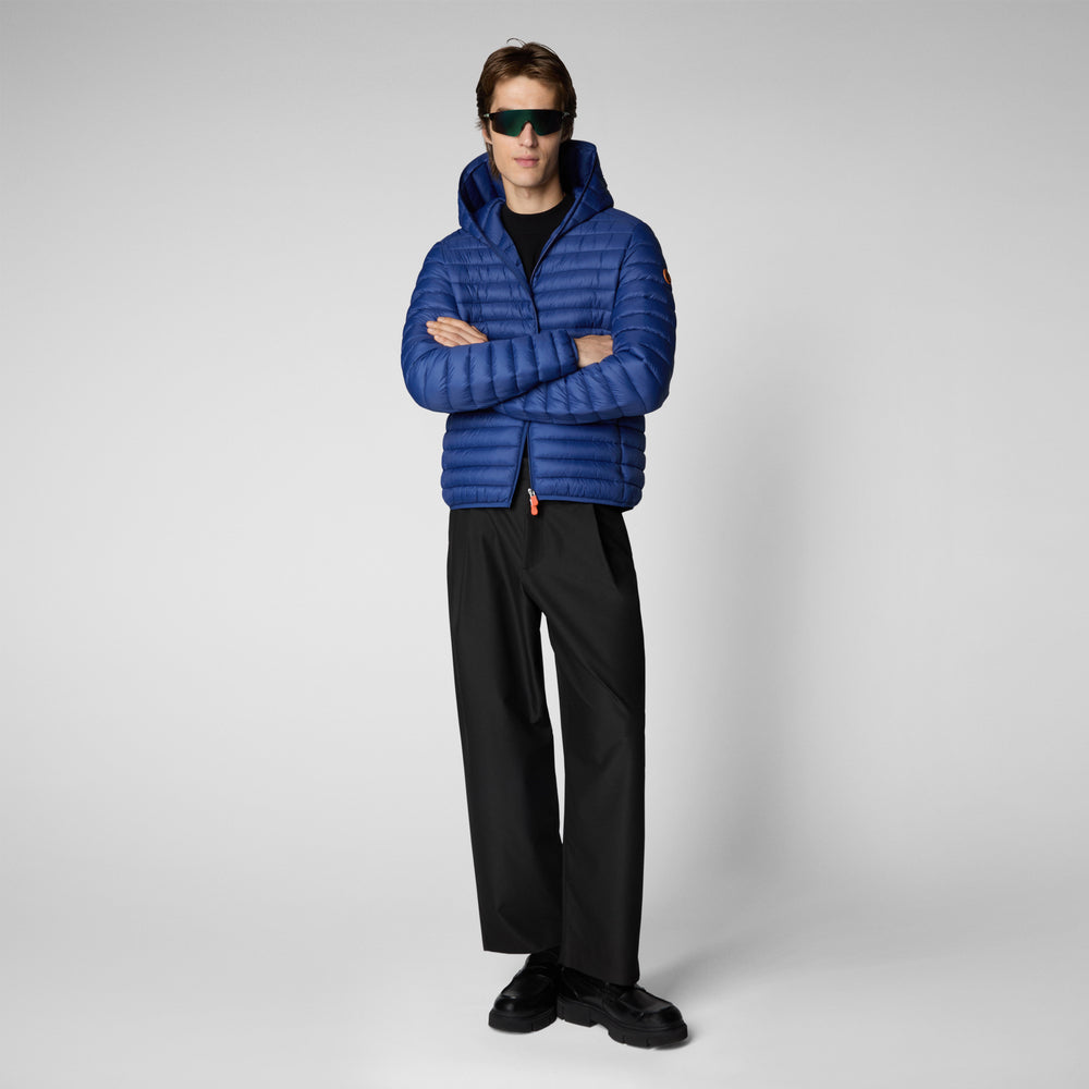 Save the duck Piumino animal free con cappuccio uomo Donald blu elettrico Acquista Ora