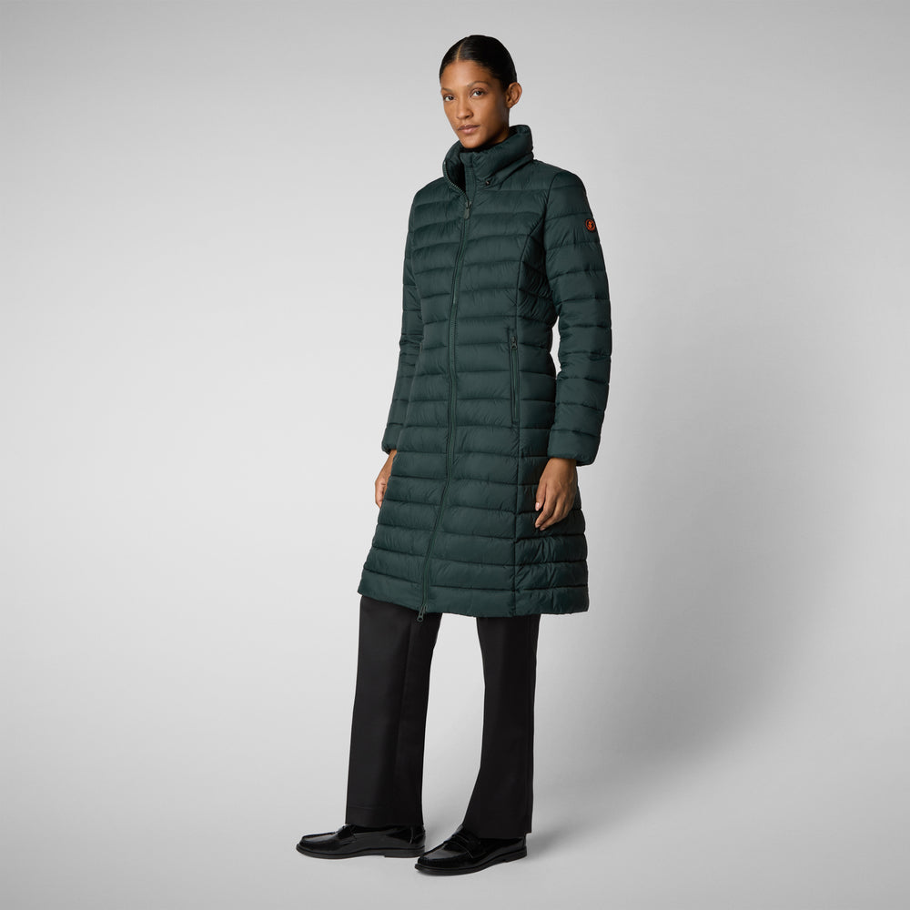 Save the duck PIUMINO ANIMAL FREE CON CAPPUCCIO DONNA EILEEN VERDE NERO Online
