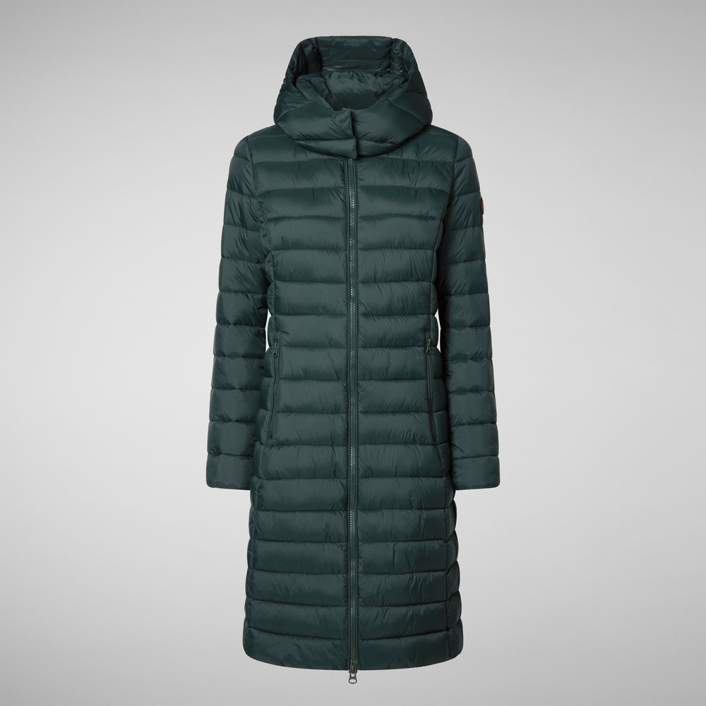 Save the duck PIUMINO ANIMAL FREE CON CAPPUCCIO DONNA EILEEN VERDE NERO Online
