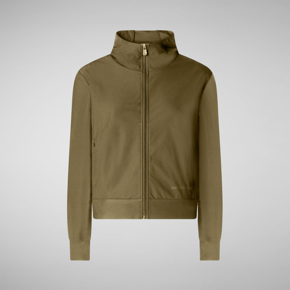 Save the duck FELPA CON CAPPUCCIO DONNA PEAR VERDE MUSCHIO Vendita Economica