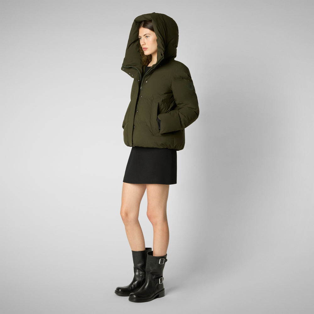 Save the duck PIUMINO ANIMAL FREE DONNA CALLIOPE VERDE TERRA Saldi Di Fabbrica