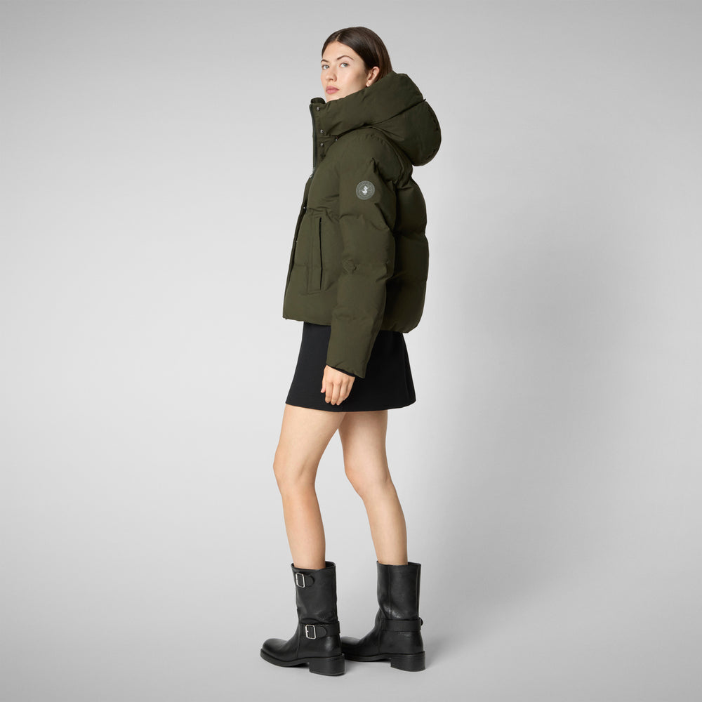 Save the duck PIUMINO ANIMAL FREE DONNA CALLIOPE VERDE TERRA Saldi Di Fabbrica