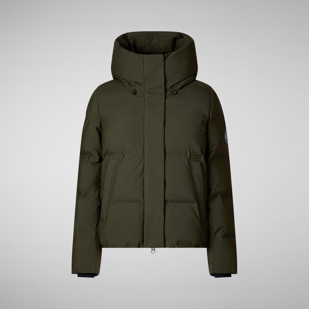 Save the duck PIUMINO ANIMAL FREE DONNA CALLIOPE VERDE TERRA Saldi Di Fabbrica