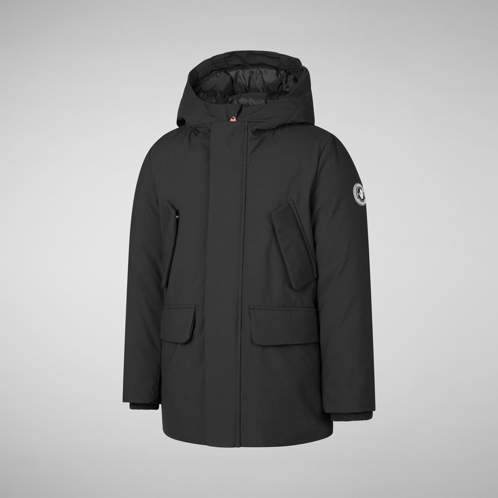 Save the duck PARKA CON CAPPUCCIO THEO NERO Nuova