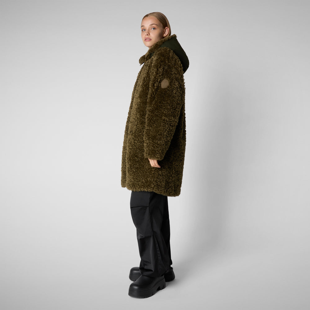 Save the duck GIACCA CON CAPPUCCIO DONNA ANGELICA BARINK GREEN Vendita