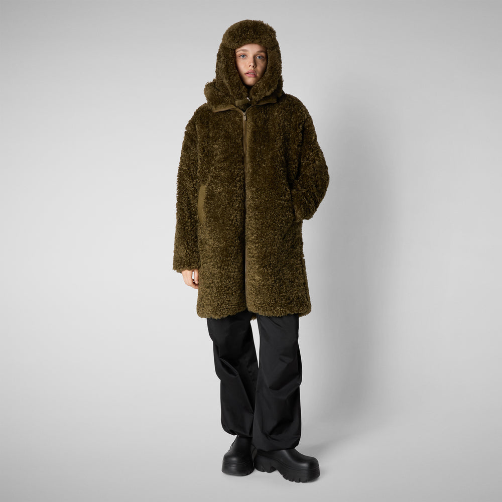 Save the duck GIACCA CON CAPPUCCIO DONNA ANGELICA BARINK GREEN Vendita