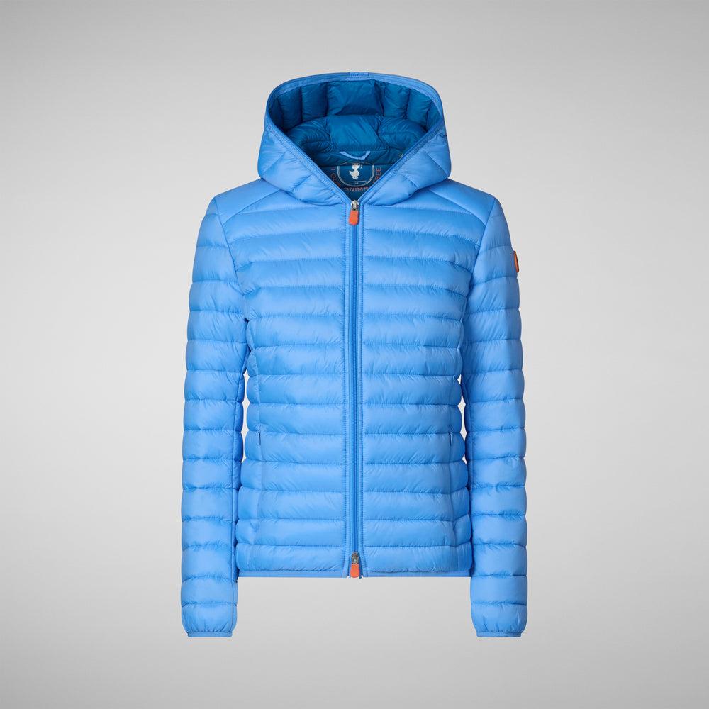 Save the duck PIUMINO ANIMAL FREE CON CAPPUCCIO DONNA DAISY BLU CERULEO Spedizione Gratuita
