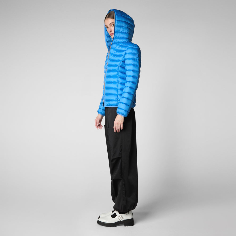 Save the duck PIUMINO ANIMAL FREE CON CAPPUCCIO DONNA ALEXIS BLU CERULEO Pezzi Unici