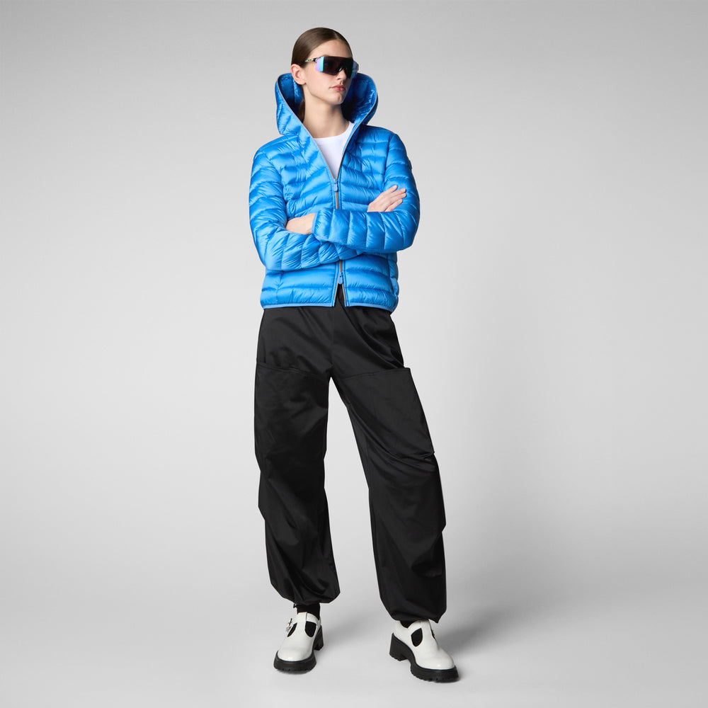 Save the duck PIUMINO ANIMAL FREE CON CAPPUCCIO DONNA ALEXIS BLU CERULEO Pezzi Unici