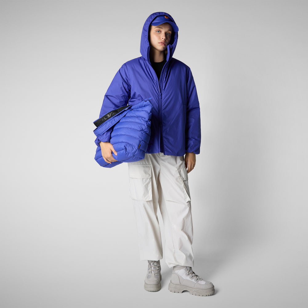 Save the duck CAPPOTTO CON CAPPUCCIO NIAZ BLU GENZIANA Negozi Online