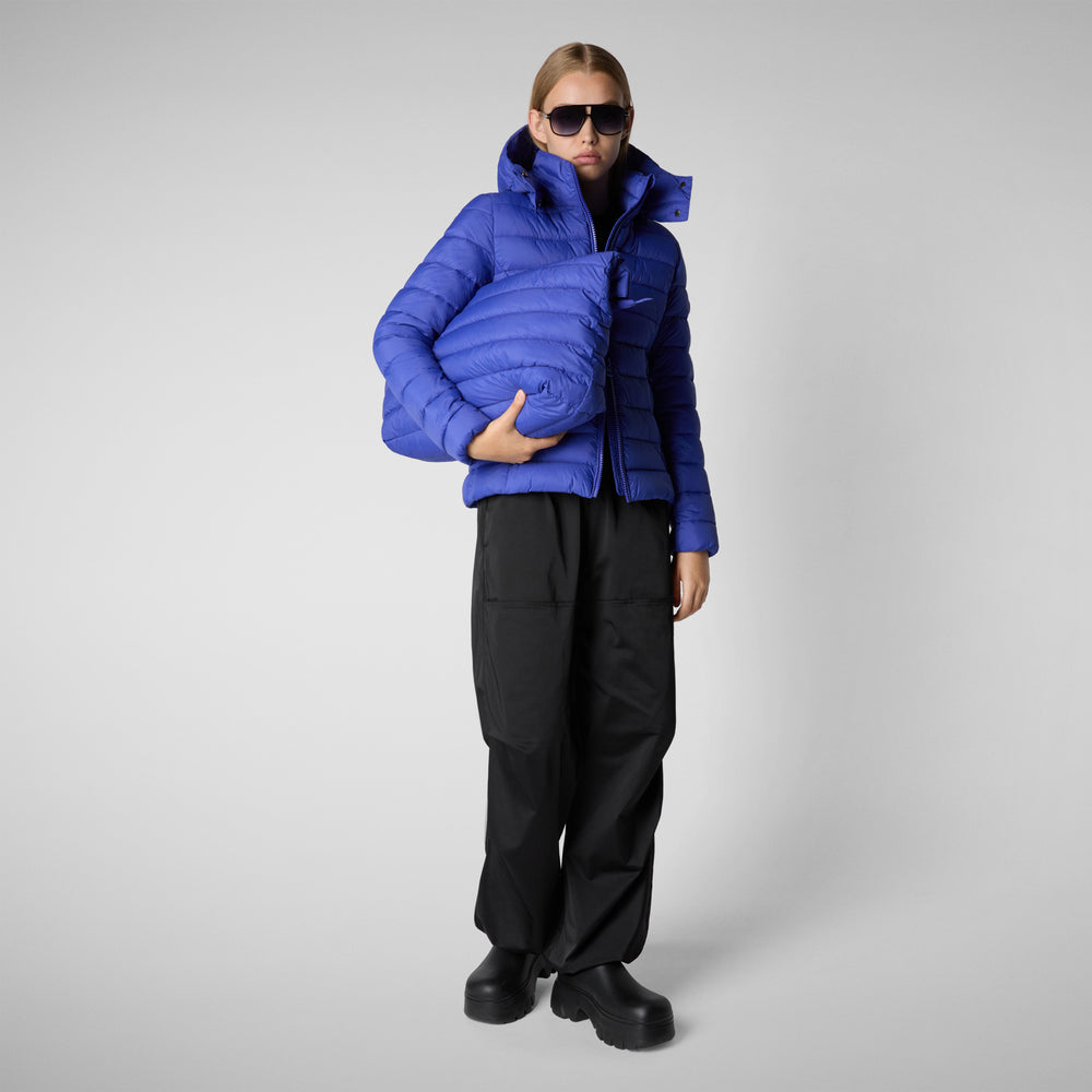 Save the duck PIUMINO ANIMAL FREE CON CAPPUCCIO DONNA AMELIE BLU GENZIANA Acquista Ora