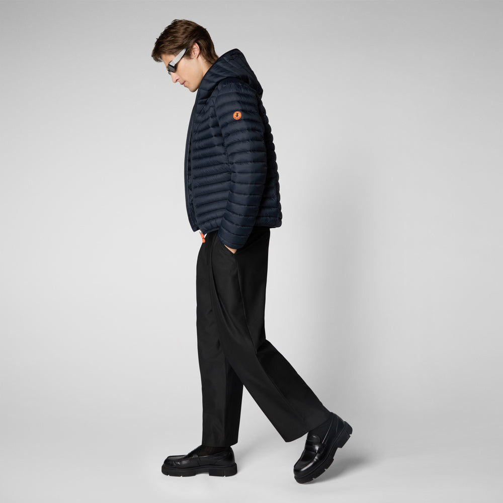 Save the duck PIUMINO ANIMAL FREE CON CAPPUCCIO UOMO DONALD BLU NERO Economico