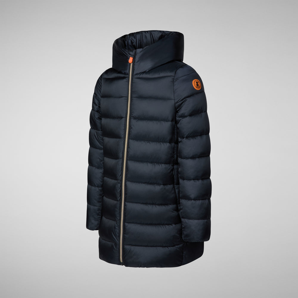 Save the duck PIUMINO ANIMAL FREE CON CAPPUCCIO BAMBINA ORIANA BLU NERO Outlet