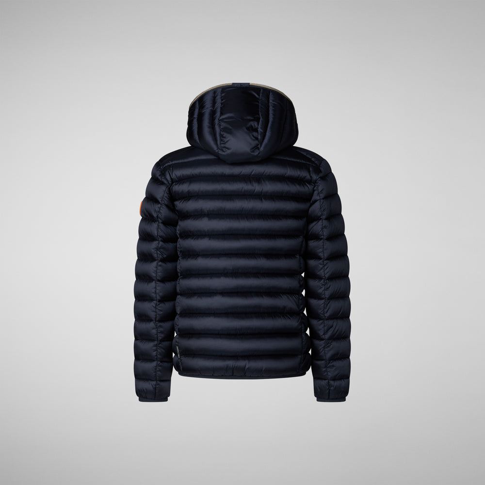 Save the duck PIUMINO ANIMAL FREE BAMBINA IRIS BLU NERO In Vendita