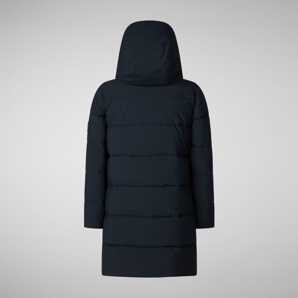 Save the duck PARKA CON CAPPUCCIO BAMBINA SELENE BLU NERO Sostegno trimestrale